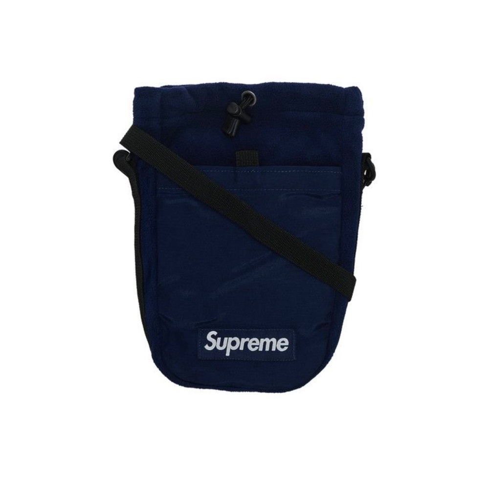 Supreme Polartec sling bag navy